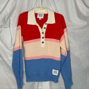 BDG Urban Outfitters long sleeve color block polo rugby sweater